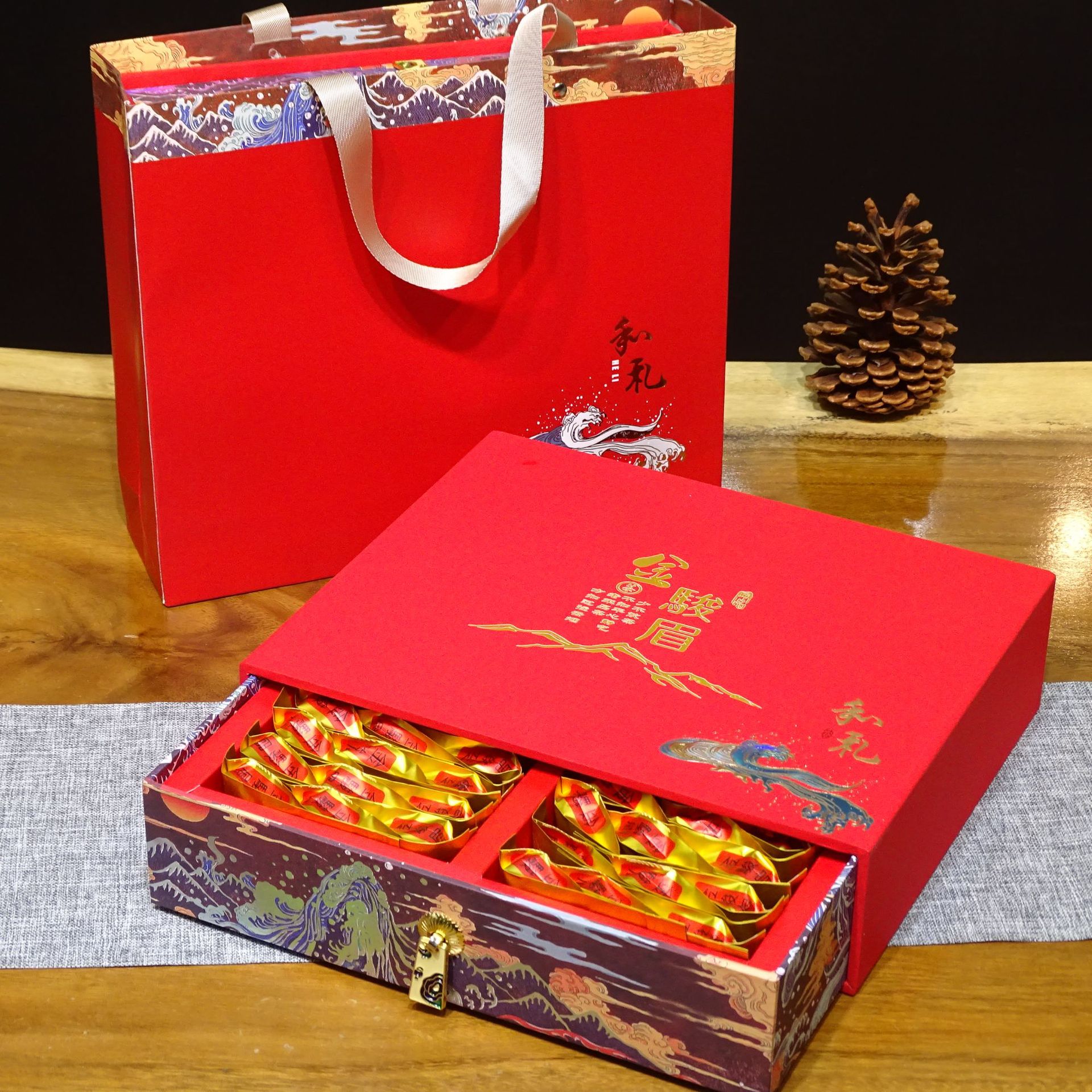 New tea, Jinjunmei, black tea, single-layer bubble, gift box, 250g, black tea, Wuyishan small variety gift tea wholesale