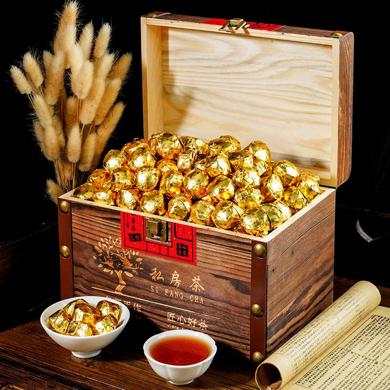 Glutinous glutinous rice Pu 'er Xiaotuo tea, ripe tea, Yunnan ancient tree Pu' er tea, loose tea, small cake tea, gold brick gift box, 500g