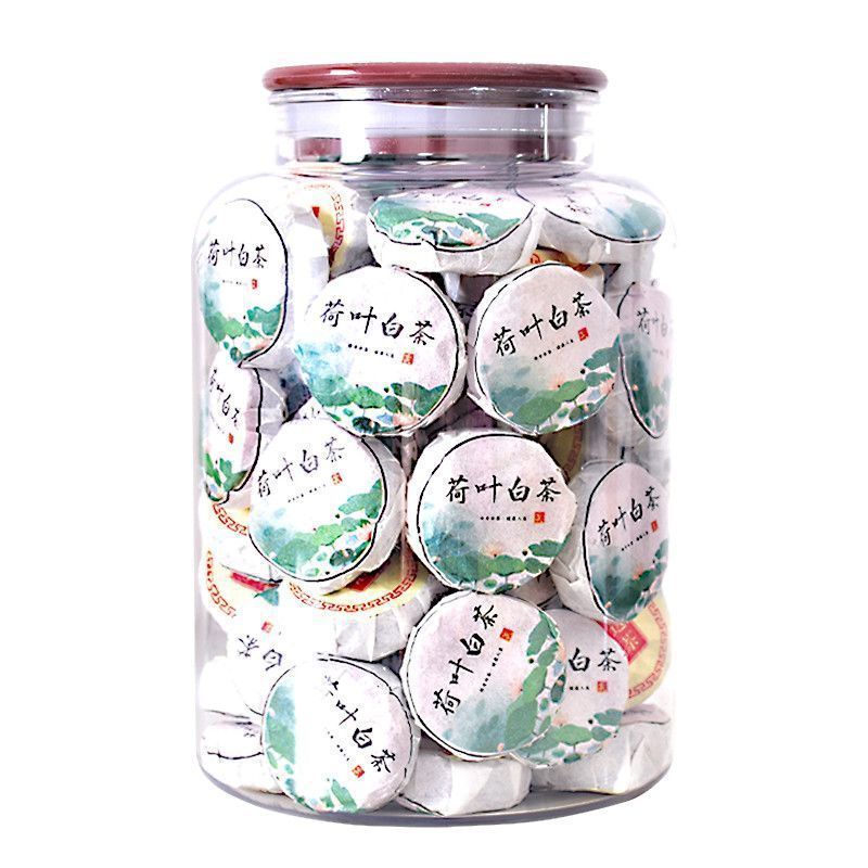 Fujian lotus leaf white tea Fuding old white tea, aged Shoumei white tea, herbal tea, body fat reduction and health tea, 500g, canned