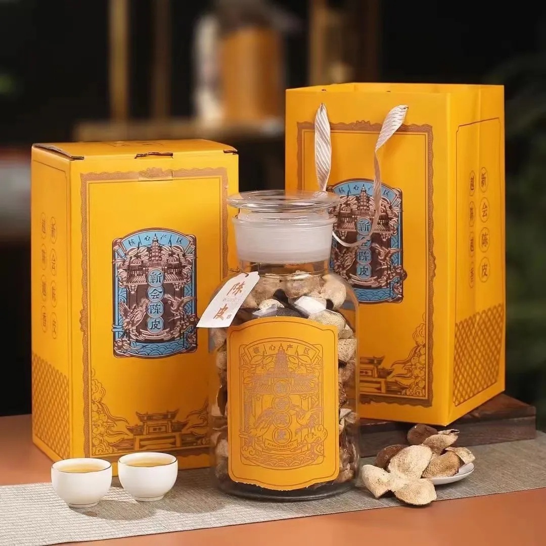 Xinhui 10-year-old tangerine peel, authentic tangerine peel, soak in water, make tea, old tangerine peel, dry soup, dried tangerine peel, tea, raw, sun-dried, half-catty, glass gift box.