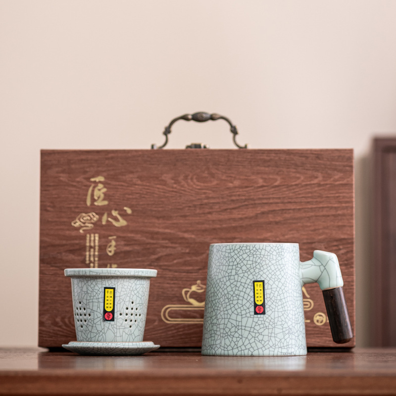 Ruyao tea cup office tea cup mug ceramic water cup personal office cup men's cup customization