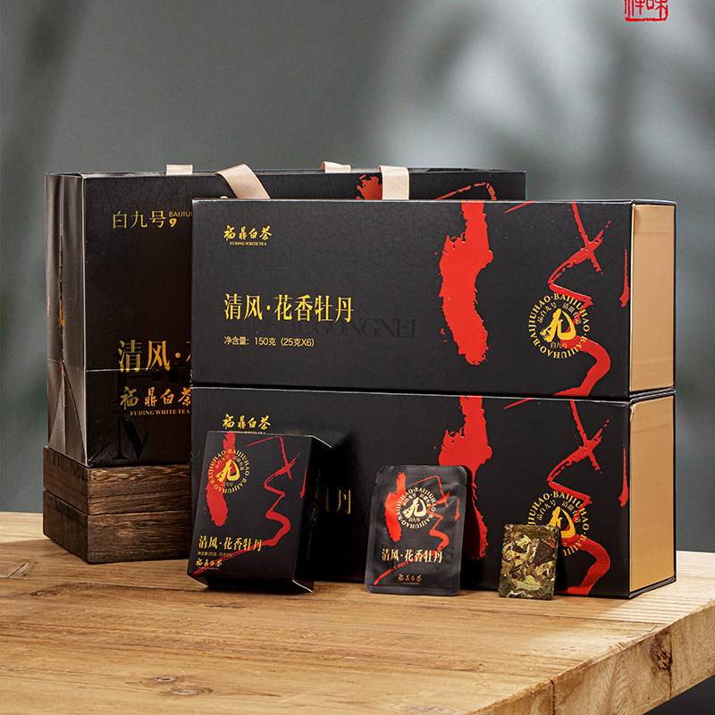 Factory Huotong, authentic Fuding white tea, white peony biscuit, small square pack, Fuding old white tea wholesale, high-end gift box