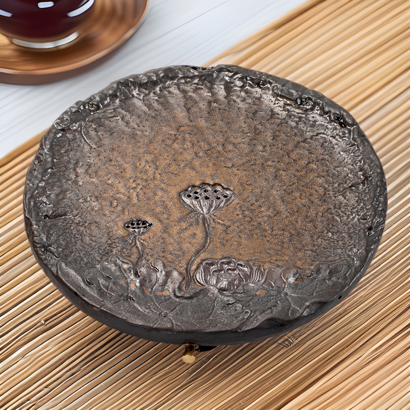 Tea tray, light luxury, dry soaking table, household balcony, living room, ceramic water storage tray, tea sea, Japanese simple retro, Chinese reception