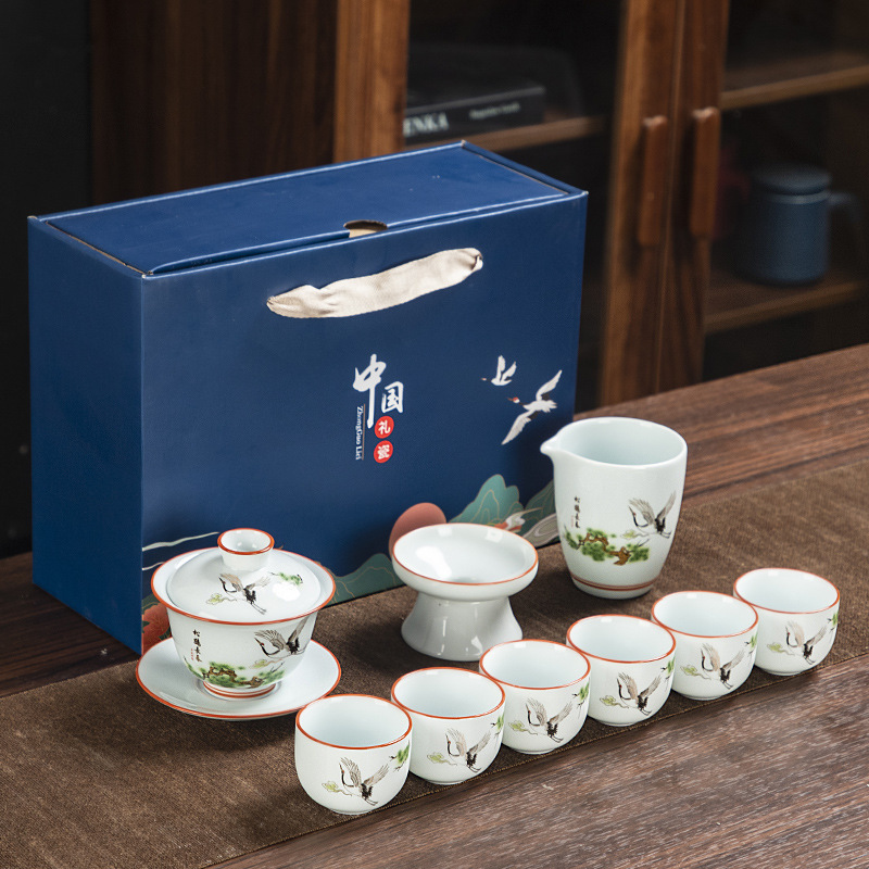 Kung Fu tea set complete set of ceramic logo creative company annual meeting gift for business activities gift for customers