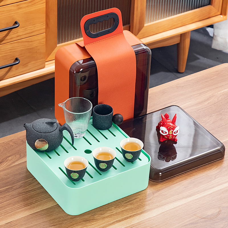Travel tea set Kungfu portable outdoor accompanying quick guest cup set business companion ceramic gift wholesale