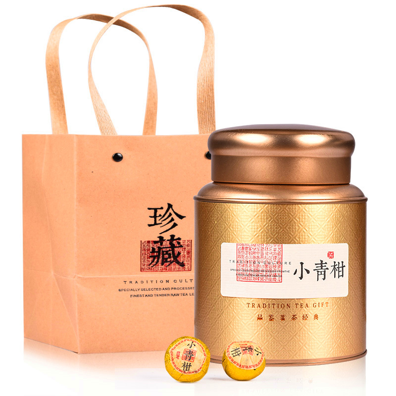 Xinhui Xiaoqing tangerine tea in gift box, high-end gift box, eight-year-old palace Pu 'er ripe tea, tangerine peel, citrus orange peel, canned 250g