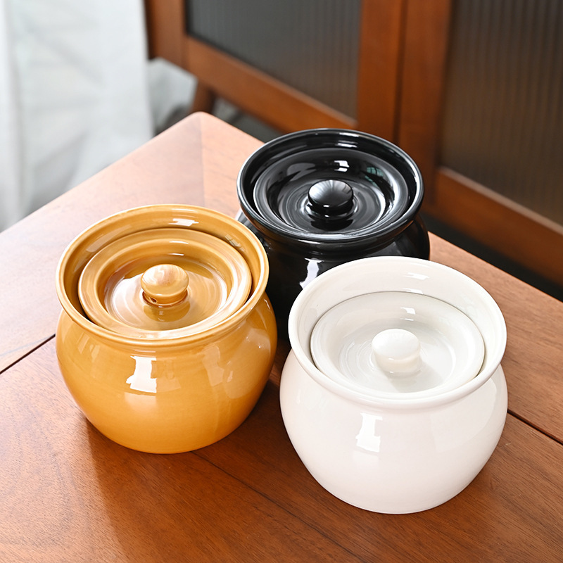 陶瓷瓦罐煨汤隔水带盖炖盅沙县小吃酒店餐饮一人碗汤盅商家用炖罐