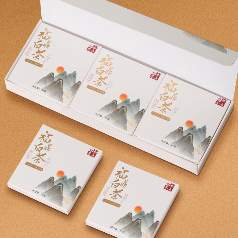 福鼎绿茶白茶饼寿眉小方片老白茶饼干陈皮茶叶礼盒装送人批发