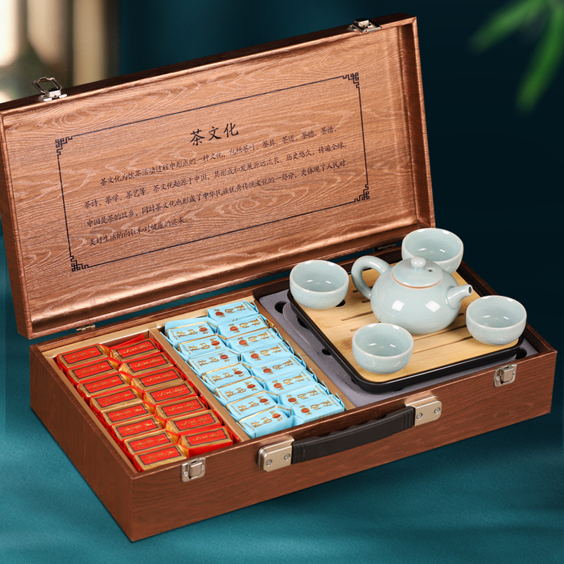 肉桂大红袍茶叶礼盒装武夷山桐木关高档小罐装乌龙茶过节送礼