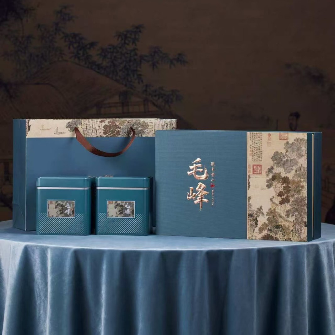 2025黄山毛峰春茶礼盒装黄山毛峰揉捻绿茶半斤一级高山茶毛峰茶礼