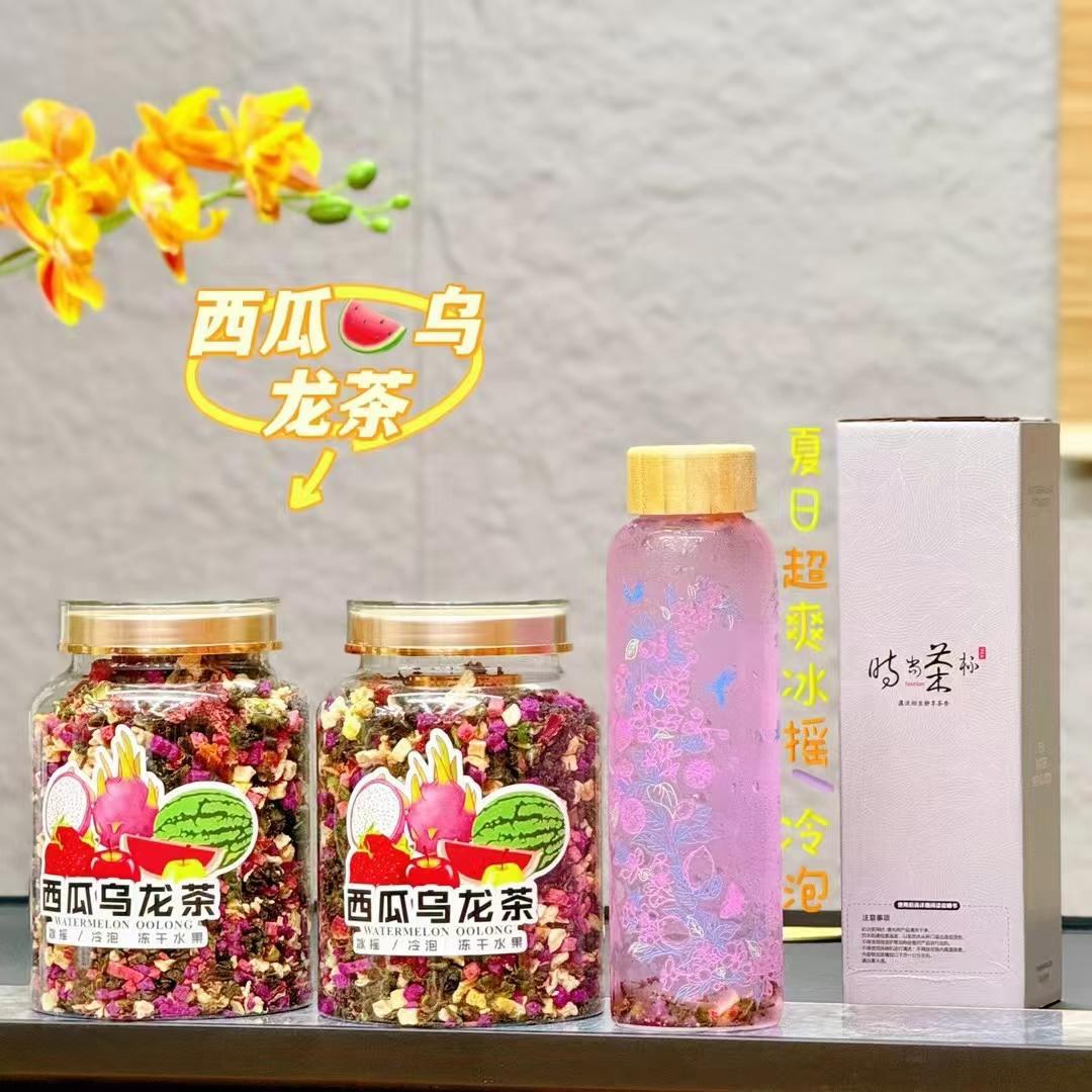 Watermelon oolong tea, freeze-dried flower and fruit combination tea, tea to drink in summer, cold tea, independent cans, alternative oolong tea