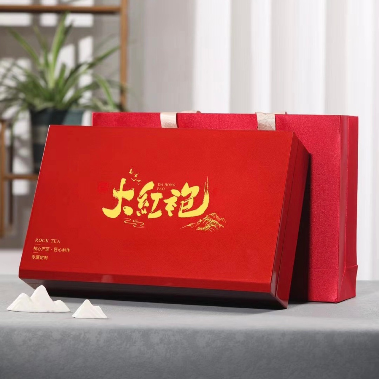 中秋茶礼武夷岩茶大红袍烤漆木质礼盒岩骨花香茶叶礼盒送礼250g装