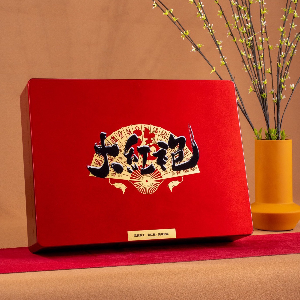 批发福建武夷乌龙茶大红袍岩茶烤漆木盒小泡袋300g节日送礼礼盒装