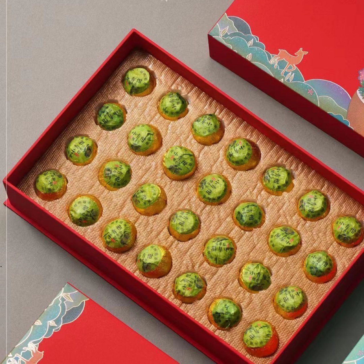 Xinhui Xiaoqing tangerine packaging gift box, 28 capsules, tangerine tea, tea gift box, one set of 300g