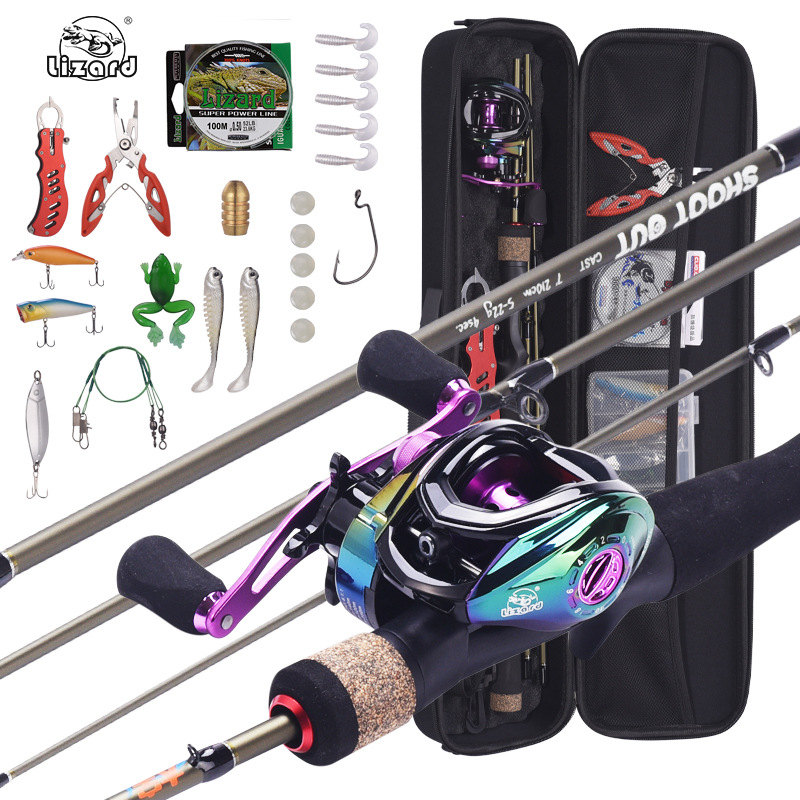 Comelong Lazy Set Gun Handle Rod 4-Section Water Drop Wheel Road Pole Portable Road Pole Set