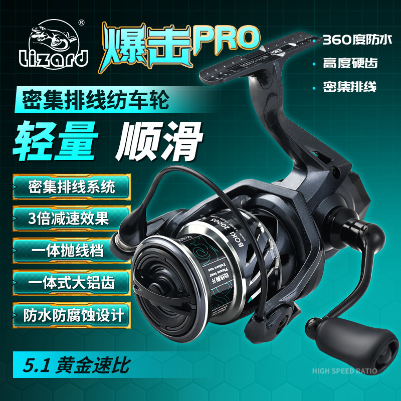 Kemailong's critical strike dense wire winding twist axle road Asian spinning wheel Perch fish tilted sea fishing waterproof and corrosion-resistant fishing boat