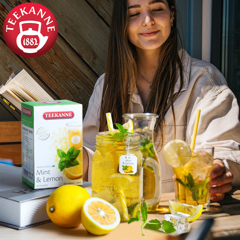 Teekanne imported mint leaf tea, summer cold tea, lemon herb tea, fruit tea bag, combined package